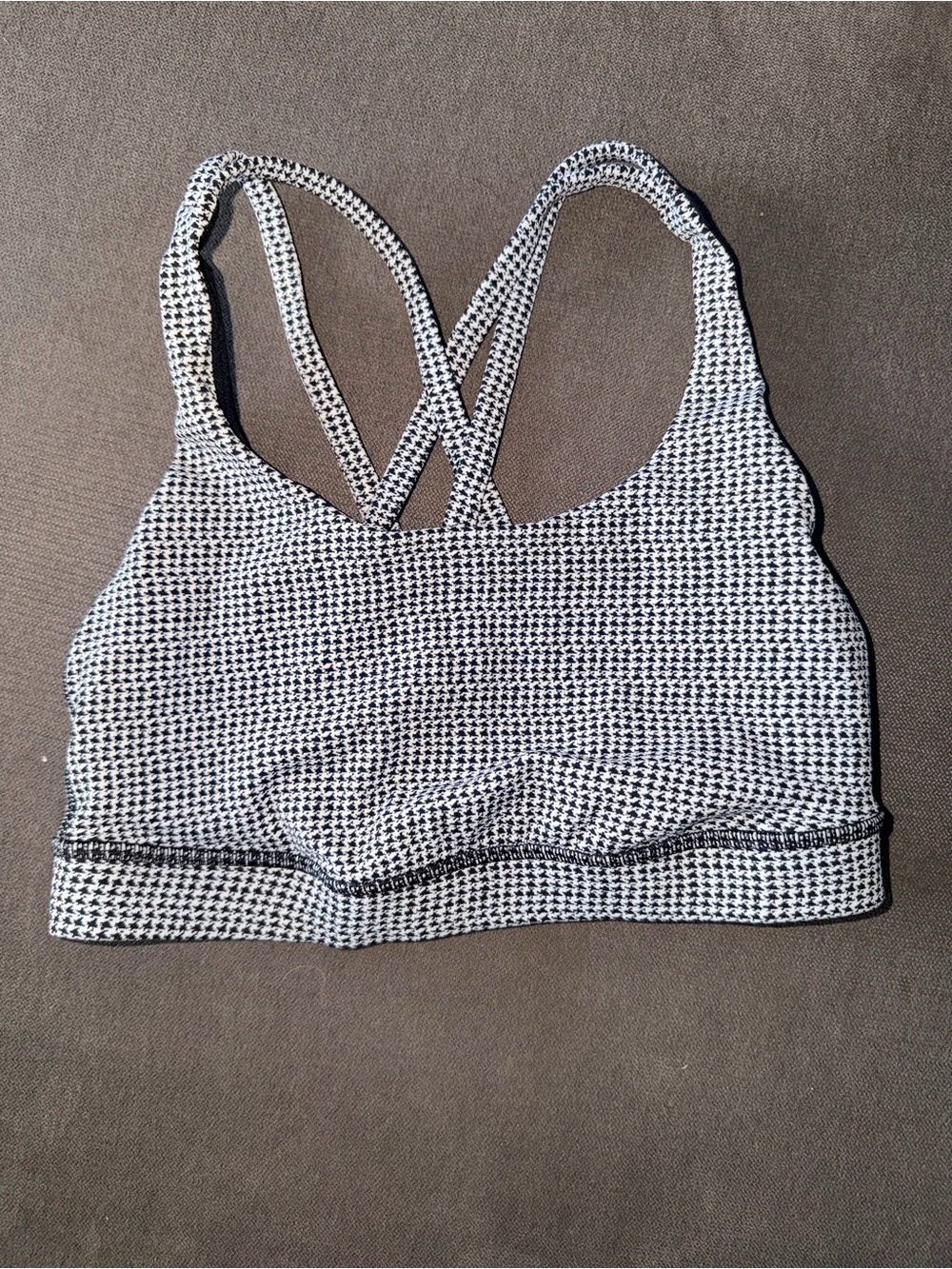 Lululemon Black & White Houndstooth Sports Bra